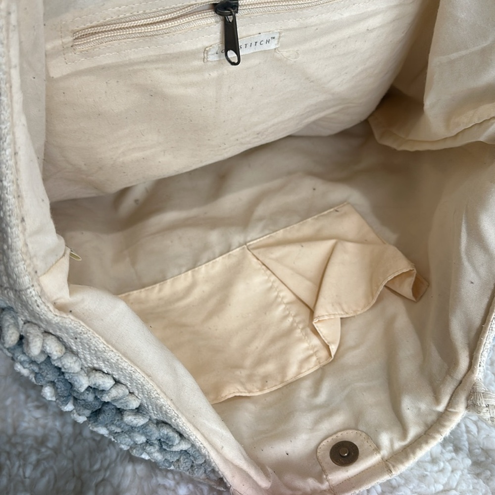 Bohemian Cream and Gray Tote Bag - Picture 3 of 5